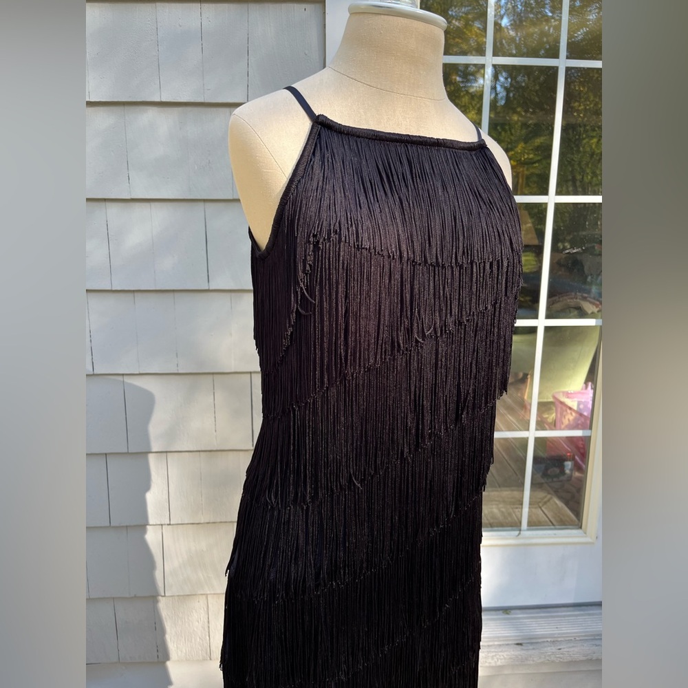 White House Black Market Black Fringe Dress